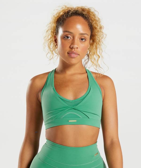 Damske Športové Podprsenky Gymshark Whitney Mesh Zelene | CX5379620
